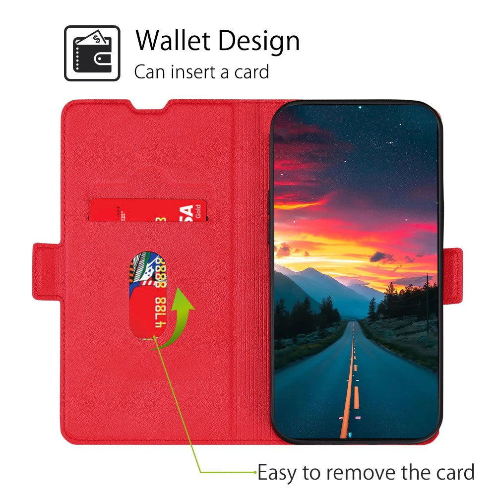 iPhone 15 Plus Wallet Flip Cover – Rød - produktbillede 2