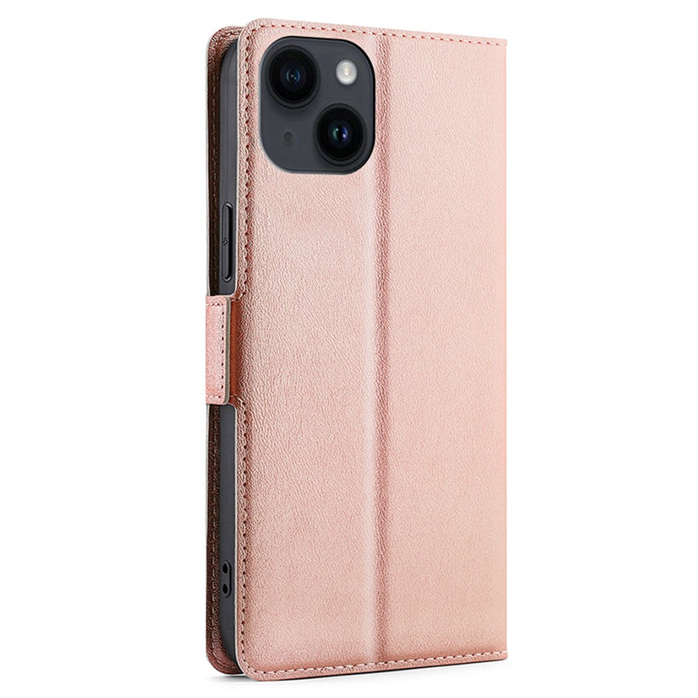iPhone 15 TPU Stand Cover Card Slot Shockproof Rose – Guld - produktbillede 7
