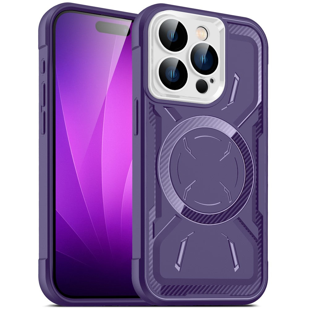 iPhone 15 Cover Magnetic Camera Protection Dark – Lilla - produktbillede 1