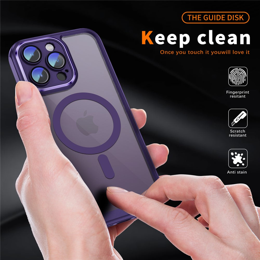 iPhone 15 Pro Max MagSafe Cover & Lens Film Dark – Lilla - produktbillede 5