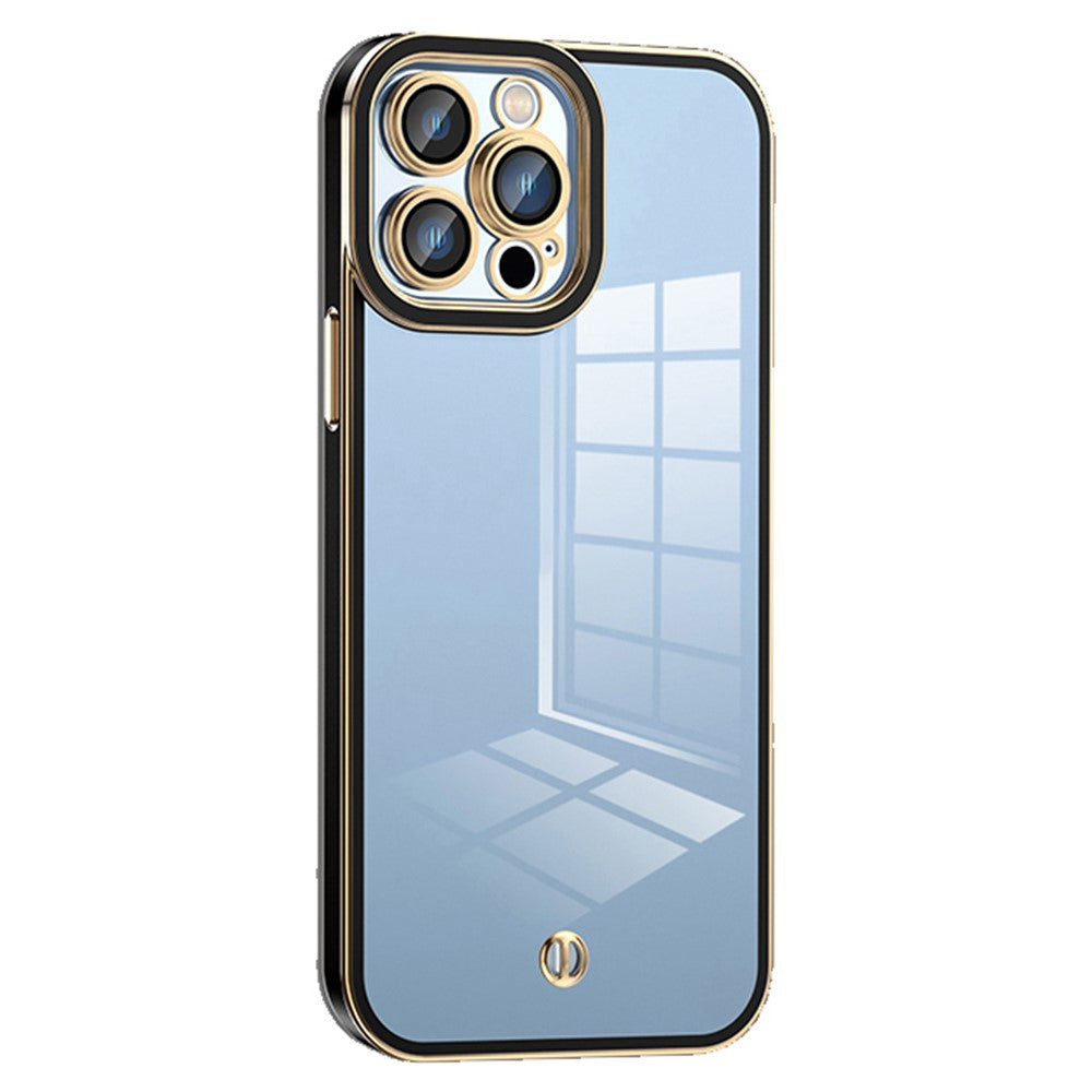 iPhone 15 Pro Max TPU Cover Electroplated – Transparent/Sort - produktbillede 1