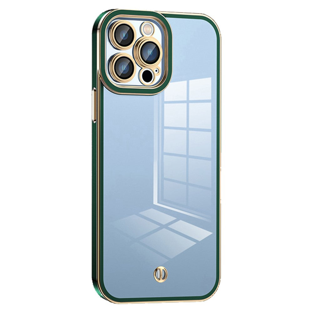 iPhone 15 Pro Max Cover Electroplatedx – Transparent/Grøn - produktbillede 1