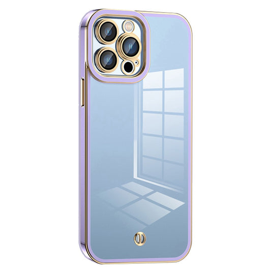 iPhone 15 Pro Max Cover Electroplatedx – Transparent/Lilla - produktbillede 1