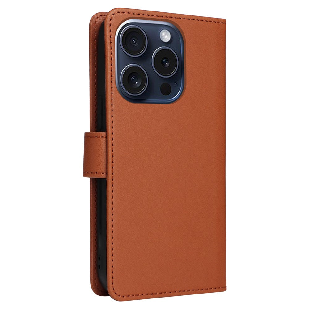 iPhone 15 Pro Læder Cover Detachable 2 in 1 – Brun - produktbillede 11