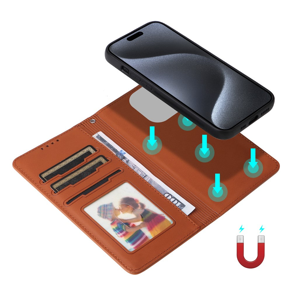 iPhone 15 Pro Læder Cover Detachable 2 in 1 – Brun - produktbillede 5