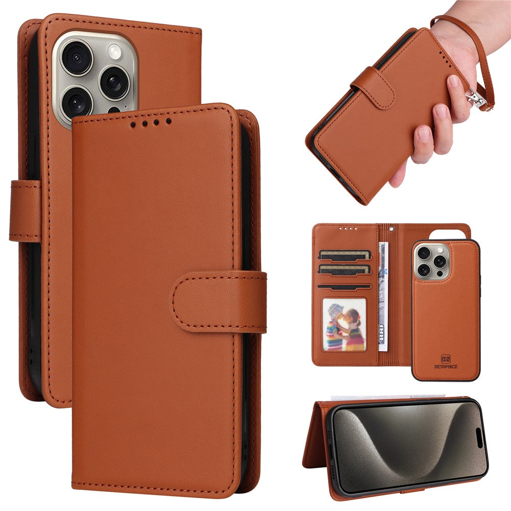 iPhone 15 Pro Max Læder Cover Detachable – Brun - produktbillede 1