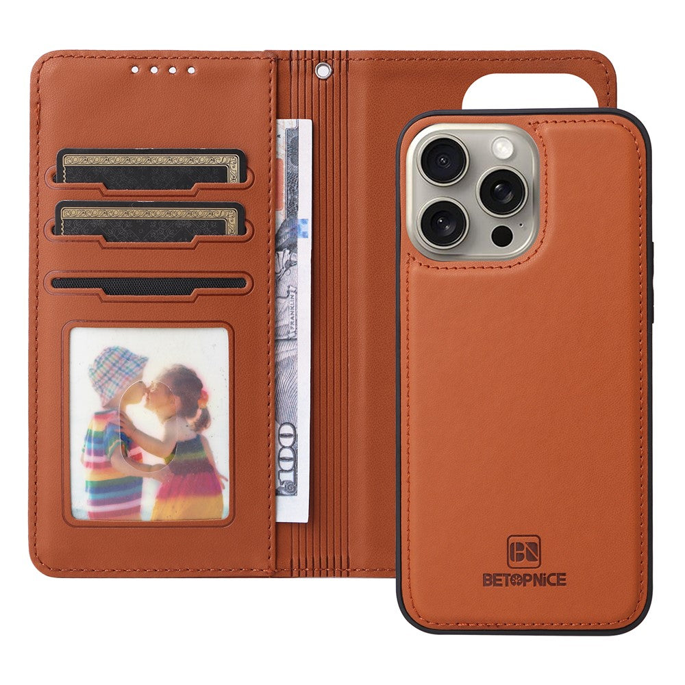 iPhone 15 Pro Max Læder Cover Detachable – Brun - produktbillede 2