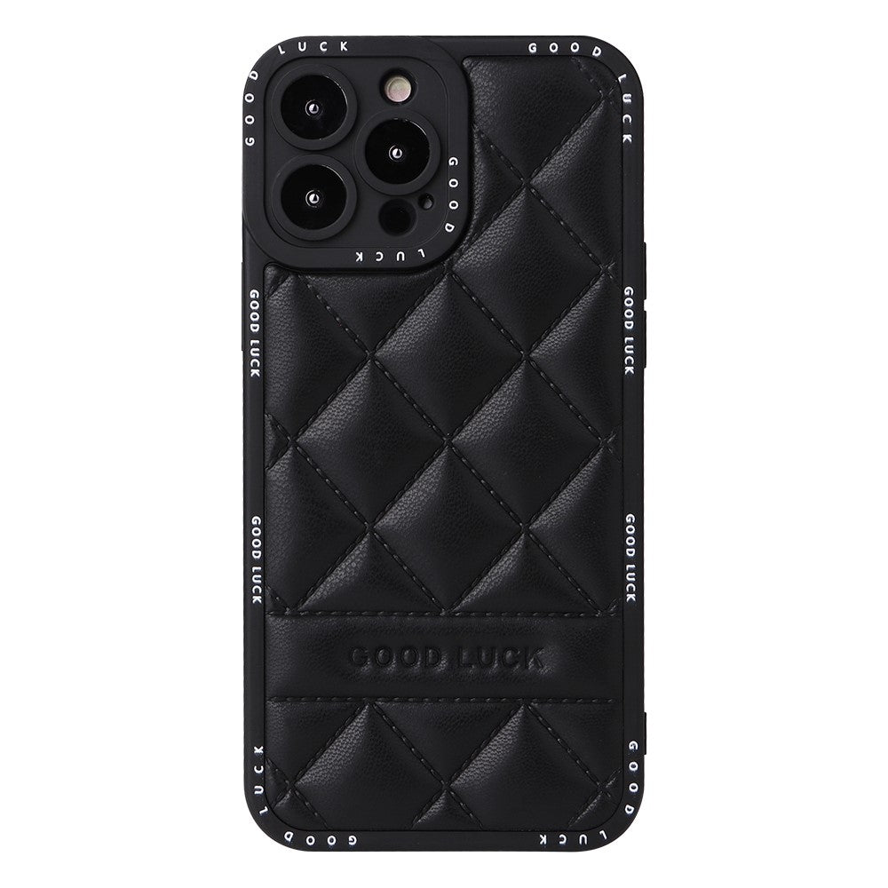 iPhone 15 Pro Max Cover Rhombic – Sort - produktbillede 1