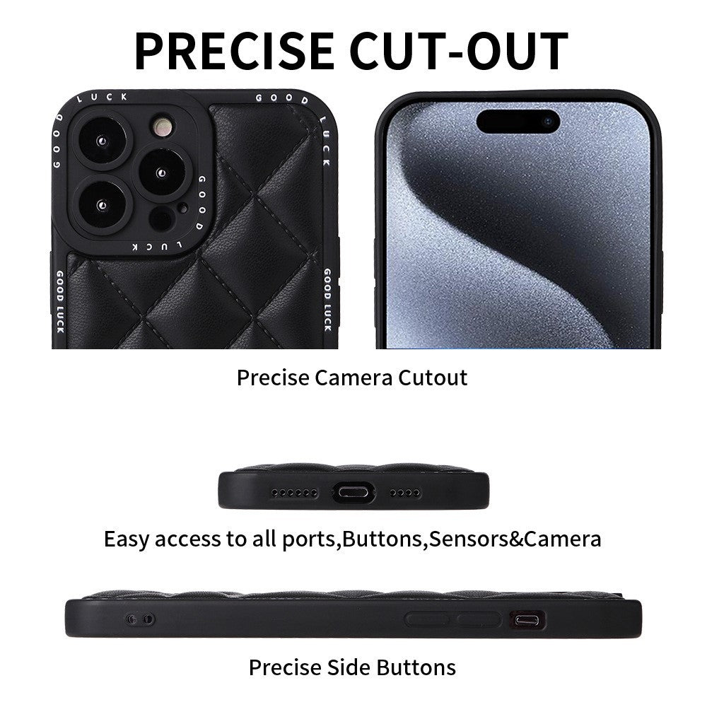 iPhone 15 Pro Max Cover Rhombic – Sort - produktbillede 3
