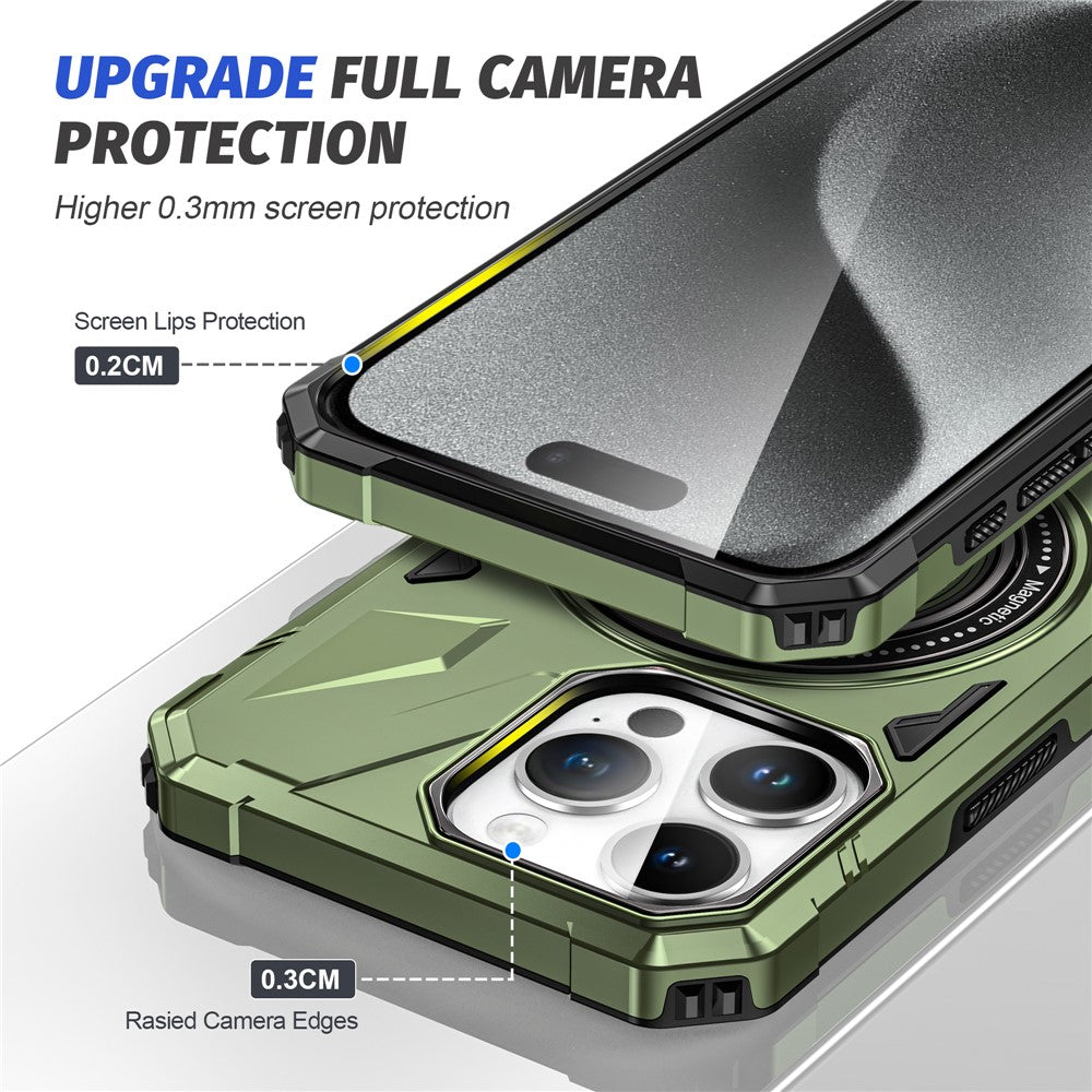 iPhone 15 Pro Cover Anti fall Metal Bracket Dark – Grøn - produktbillede 6