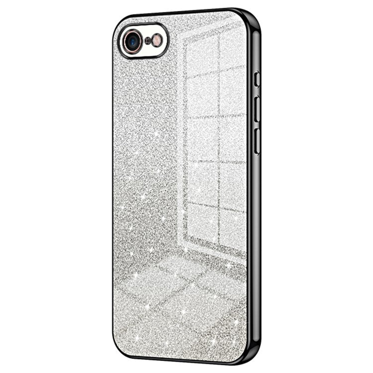 iPhone 7/8/SE Cover Gradiant Glitter – Sort