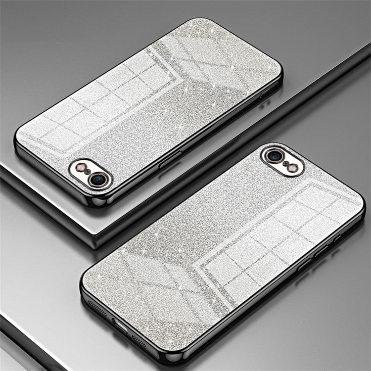 iPhone 7/8/SE Cover Gradiant Glitter – Sort