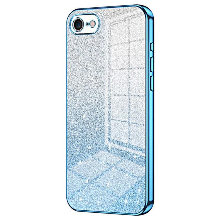 iPhone 7/8/SE Cover Gradiant Glitter – Blå