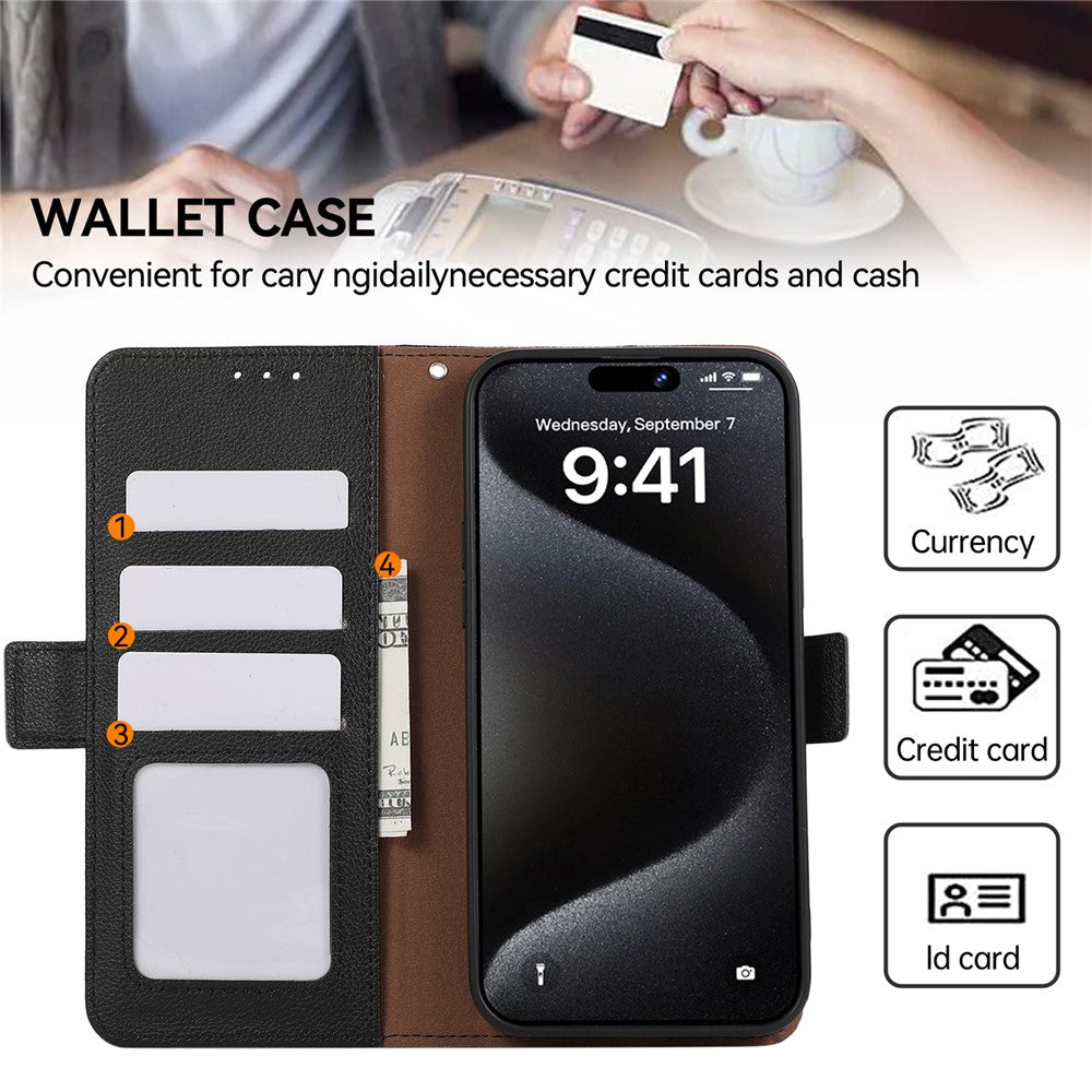 iPhone 15 Pro Læder Cover med kortholder Rfid Blokering – Sort - produktbillede 5
