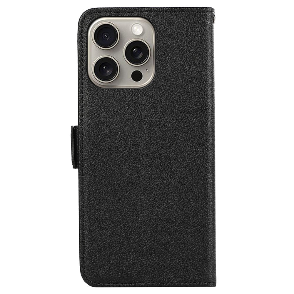 iPhone 15 Pro Læder Cover med kortholder Rfid Blokering – Sort - produktbillede 9