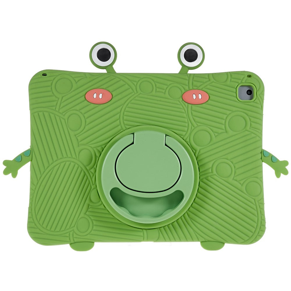For iPad Air (2013) / Air 2 / iPad 9.7-inch (2017) / (2018) Cartoon Frog Design Tablet Case Anti-drop Kickstand Silicone + PC Cover - produktbillede 1