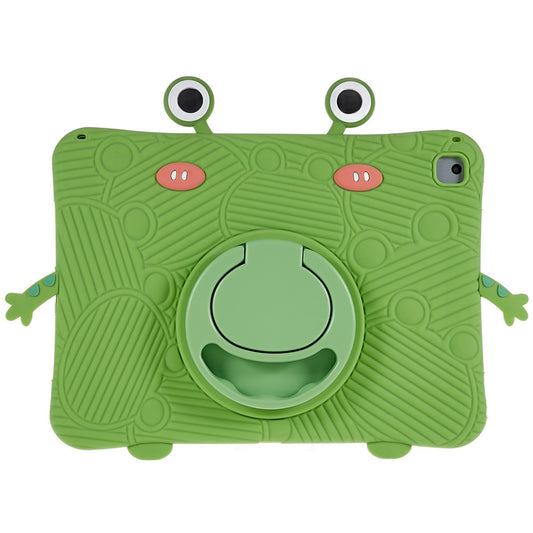 For iPad Air (2013) / Air 2 / iPad 9.7-inch (2017) / (2018) Cartoon Frog Design Tablet Case Anti-drop Kickstand Silicone + PC Cover - produktbillede 1