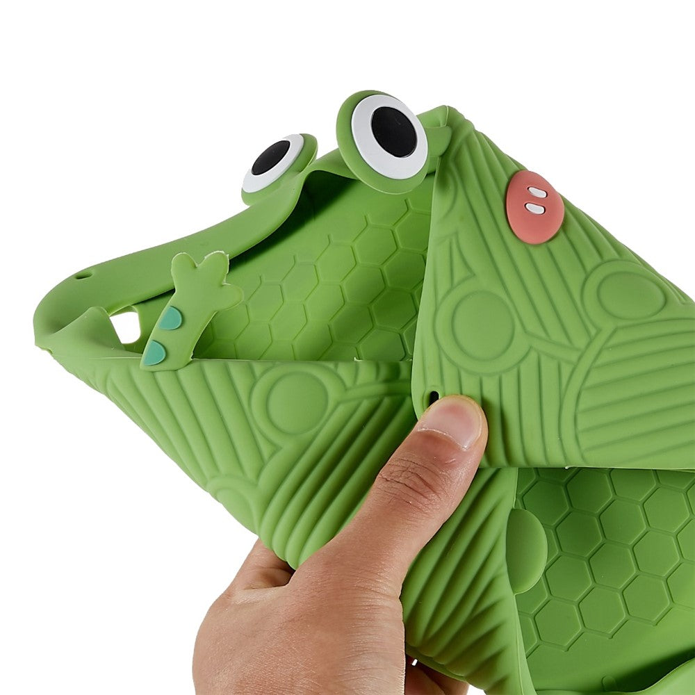 For iPad Air (2013) / Air 2 / iPad 9.7-inch (2017) / (2018) Cartoon Frog Design Tablet Case Anti-drop Kickstand Silicone + PC Cover - produktbillede 7