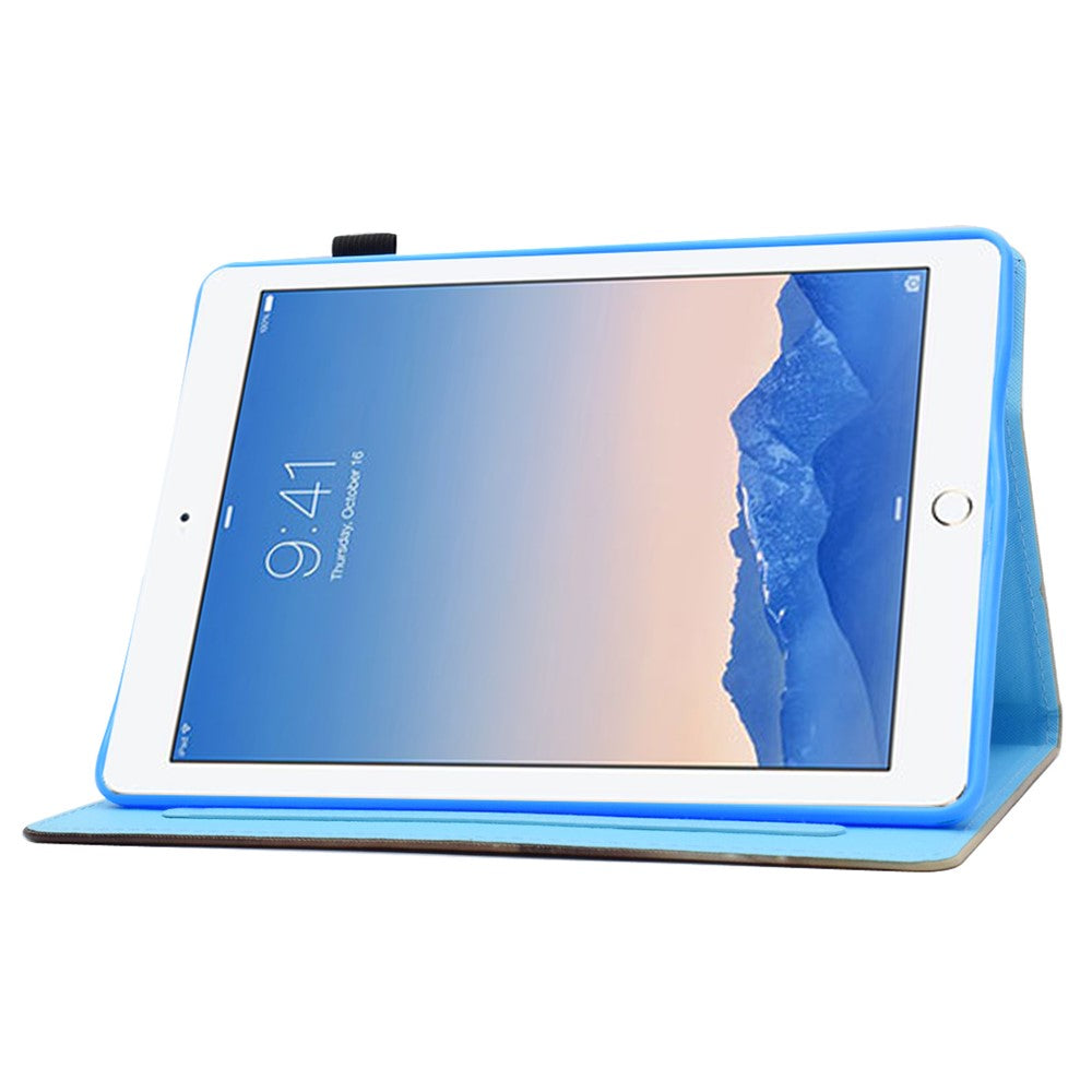 For iPad Air (2013) / Air 2 / iPad 9.7-inch (2017) / (2018) PU Leather Tablet Case Stitching Pattern Printing Stand Cover with Card Holder - Horses - produktbillede 3