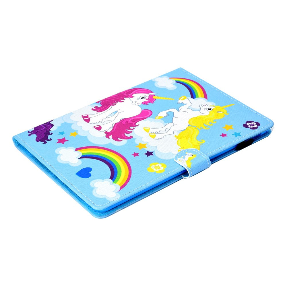 For iPad Air (2013) / Air 2 / iPad 9.7-inch (2017) / (2018) PU Leather Tablet Case Stitching Pattern Printing Stand Cover with Card Holder - Horses - produktbillede 5