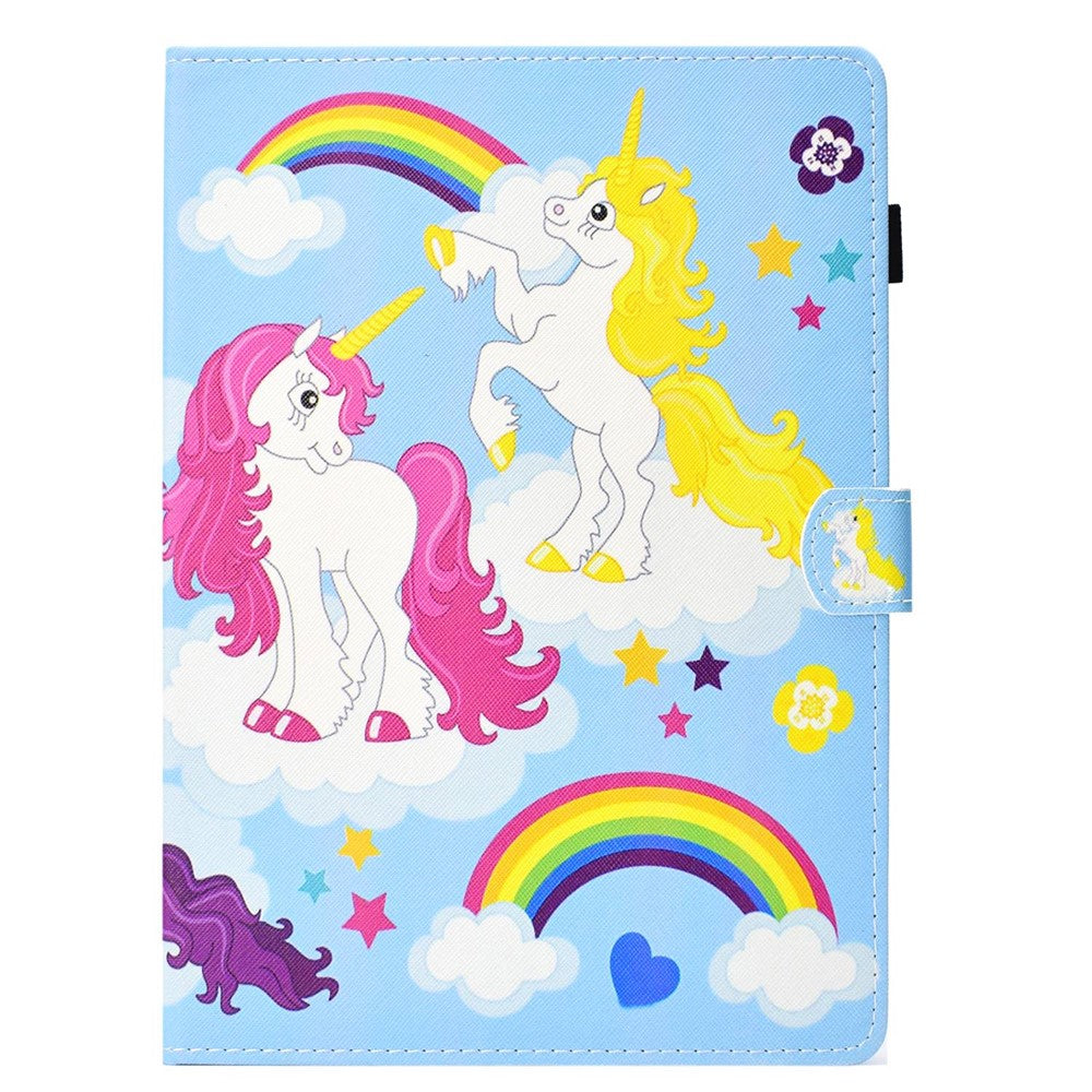 For iPad Air (2013) / Air 2 / iPad 9.7-inch (2017) / (2018) PU Leather Tablet Case Stitching Pattern Printing Stand Cover with Card Holder - Horses - produktbillede 6