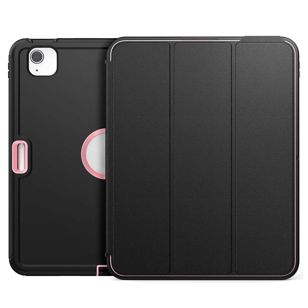 For iPad Pro 11 (2018) / (2020) / (2021) / (2022) / iPad Air (2020) / (2022) Detachable Shockproof Tablet Case PU Leather Tri-fold Stand Auto Wake / Sleep Cover - Pink - produktbillede 1
