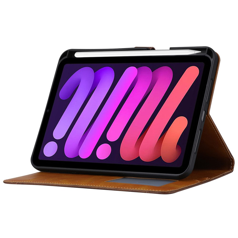 Mag.iPad 109 (2022) Outer Card Slot Design PU Leather Tablet Case Magnetic Clasp Wallet Stand Anti-scratch Cover with Pen Slot - Red - produktbillede 3