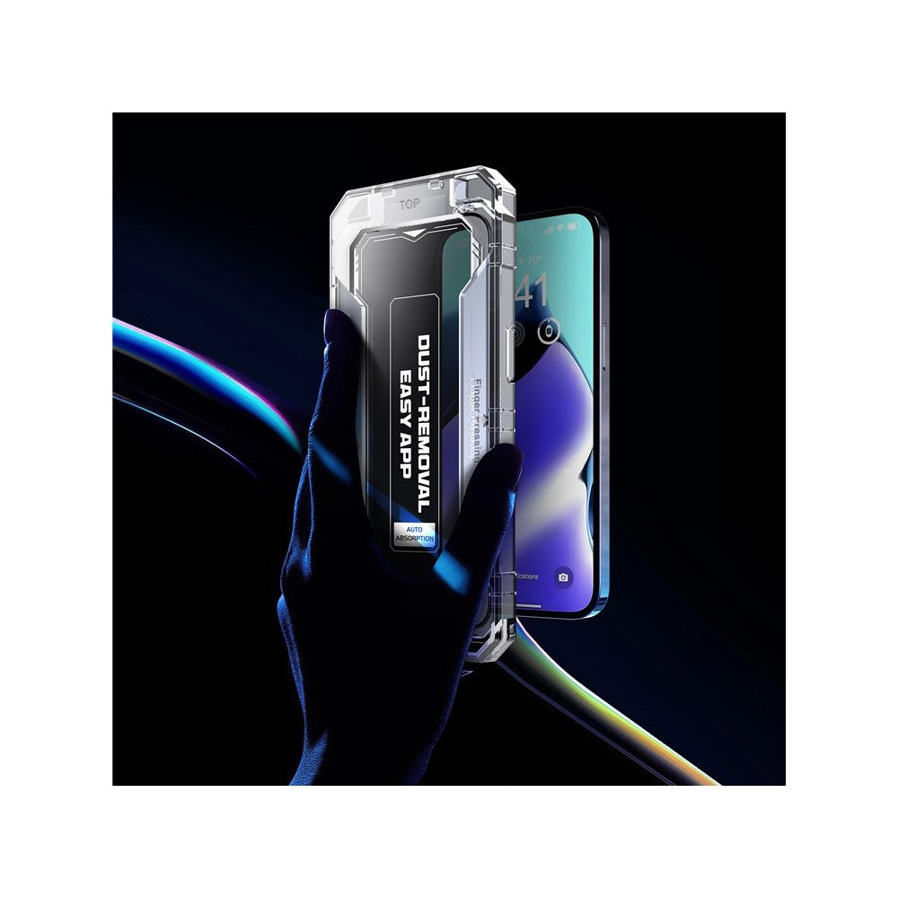 iPhone XS/ X / 11 Pro Silk Printing Screen Film Full Glue Clear Tempered Glass Screen Protector with Easy Installation Tool - produktbillede 6