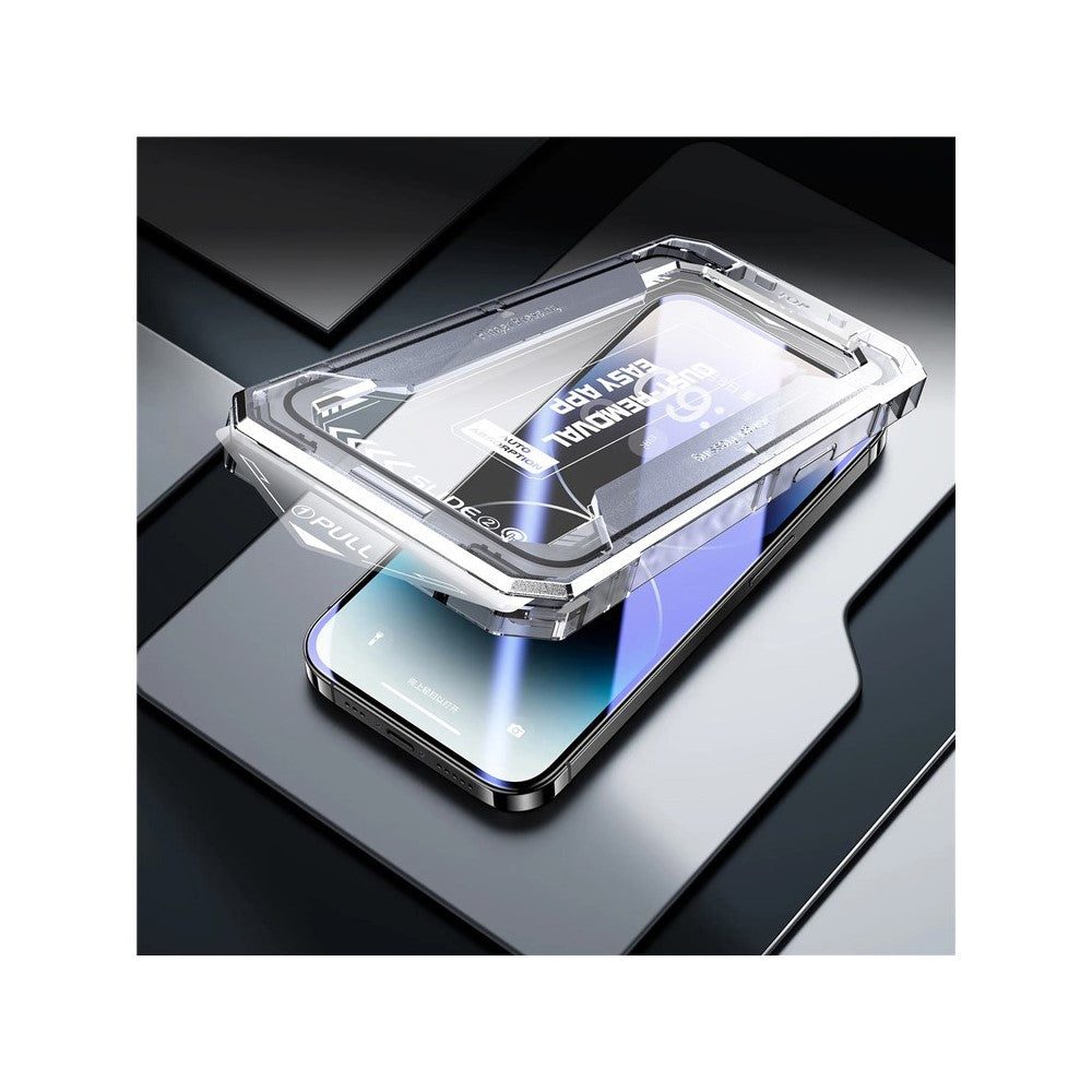 For iPhone 11 Pro Max / XS Max Clear Tempered Glass Screen Protector Silk Printing Screen Film with Easy Installation Tool - produktbillede 9