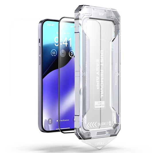 Silk Printing Screen Protector for iPhone 12 Pro Max HD Clear Tempered Glass Film with Easy Installation Tool - produktbillede 1