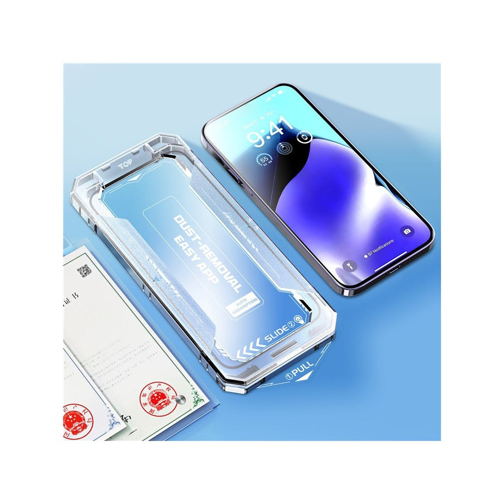 Silk Printing Screen Protector for iPhone 12 Pro Max HD Clear Tempered Glass Film with Easy Installation Tool - produktbillede 21