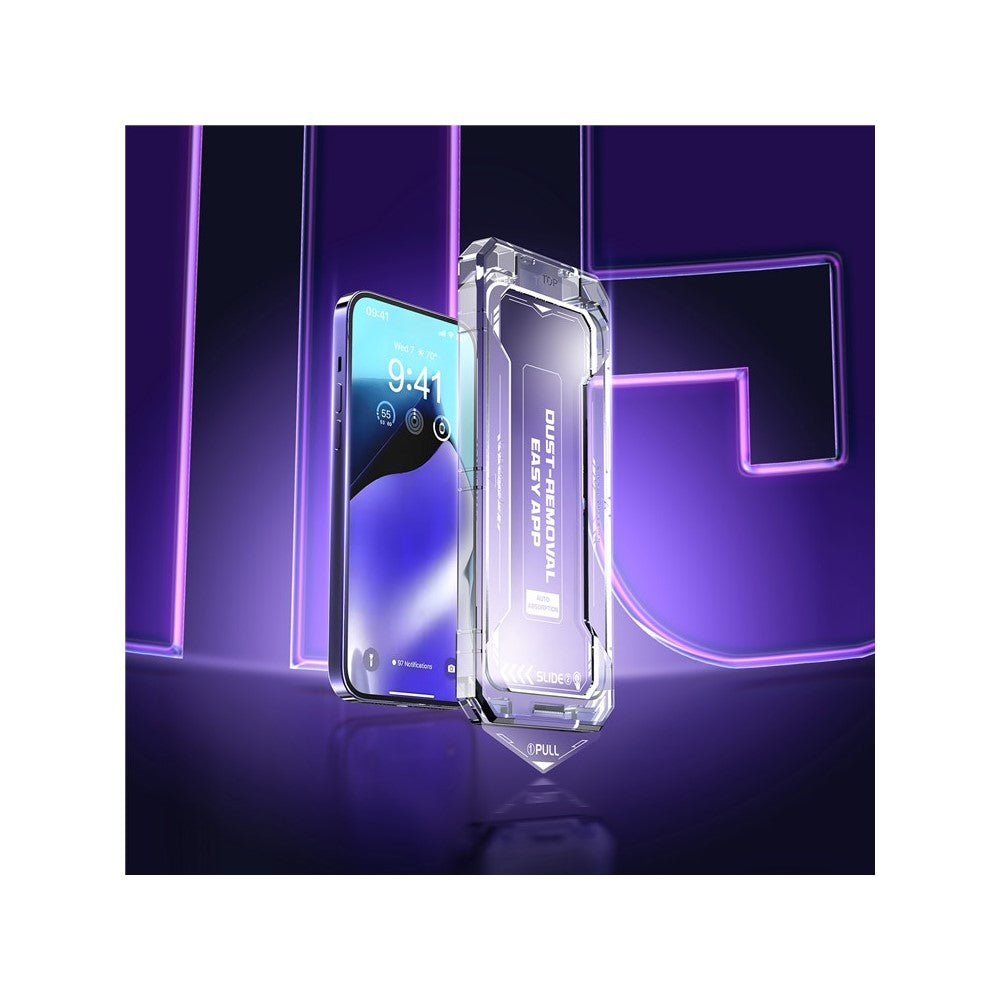 Silk Printing Screen Protector for iPhone 12 Pro Max HD Clear Tempered Glass Film with Easy Installation Tool - produktbillede 4
