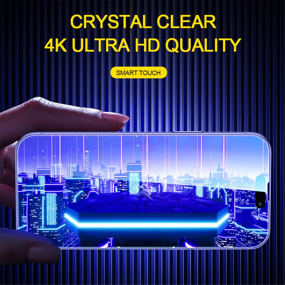 iPhone 13 / 13 Pro / 14 Tempered Glass Silk Printing Clear Full Screen Protector with Easy Installation Tool - produktbillede 2