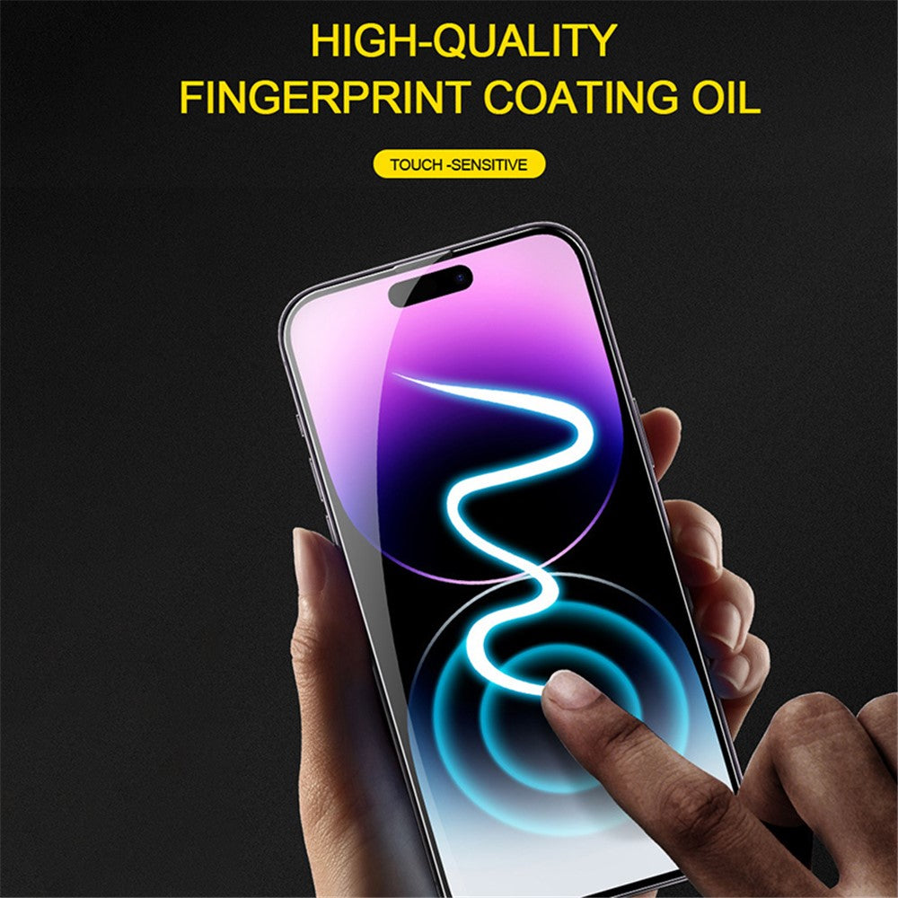 iPhone 13 / 13 Pro / 14 Tempered Glass Silk Printing Clear Full Screen Protector with Easy Installation Tool - produktbillede 6