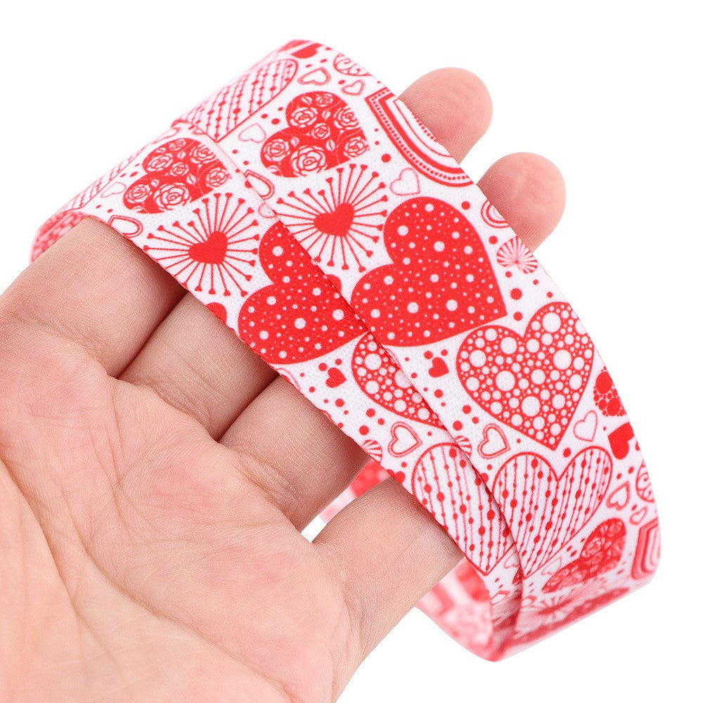 Universal Phone Lanyard Neck Strap ID Badge Card Holder Keychain Heart Pattern Strap Rope - AL426-3