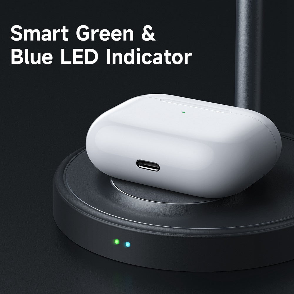 MCDODO CH-215 MDD Cooling Series 15W Wireless Charging 2-in-1 Magnetic Wireless Charger Desktop Holder Heat Dissipation Radiator Phone Stand - Grey - EOL - produktbillede 4