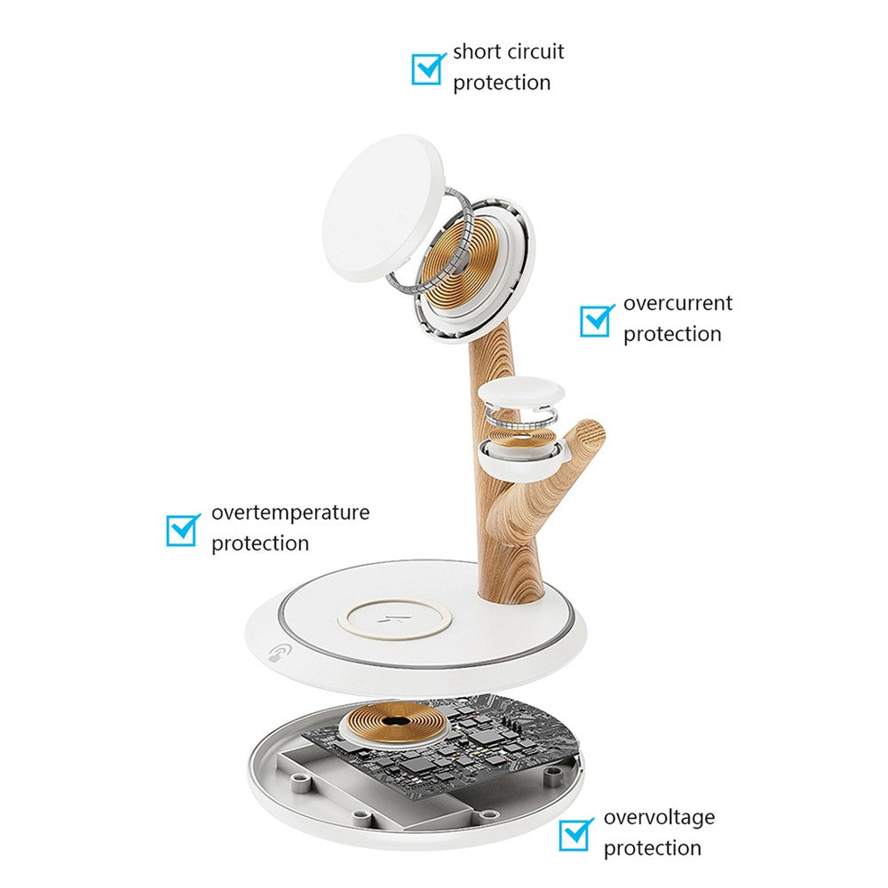 Trådløs oplader i træ, silver - produktbillede 10
