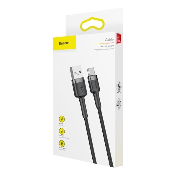 BASEUS USB Cable - USB Type-C 1M 3A Cafule CATKLF-BG1 black-grey