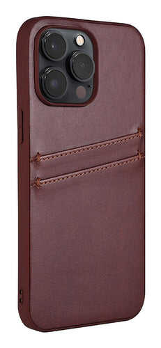 iPhone 14 Pro Max Læder Cover med kortholder 2 6 7 – Brun – Buffalo