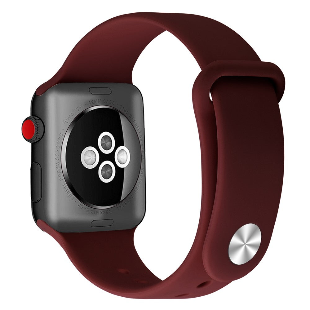 Apple watch urrem 42, 44, 45, 49mm, dyb rød - produktbillede 1