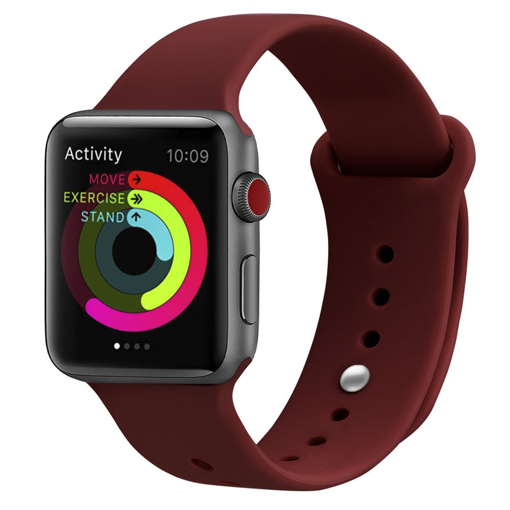 Apple watch urrem 42, 44, 45, 49mm, dyb rød - produktbillede 2