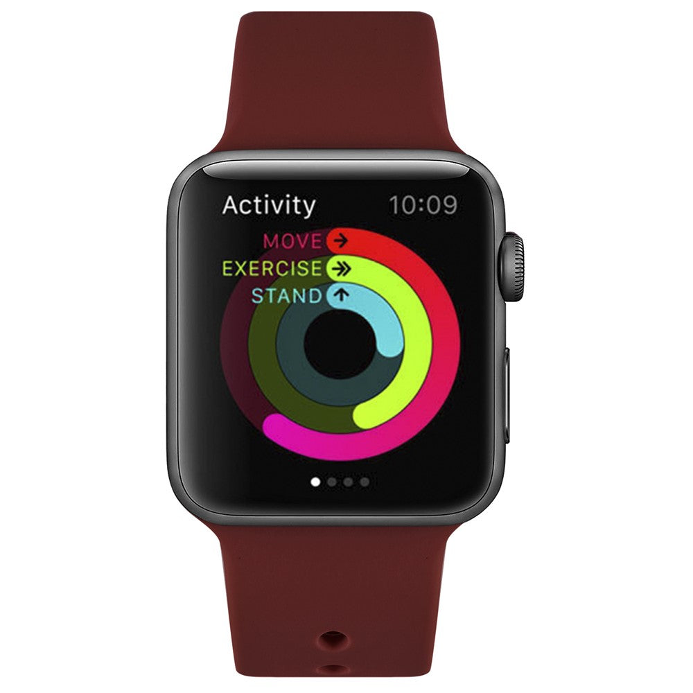 Apple watch urrem 42, 44, 45, 49mm, dyb rød - produktbillede 3