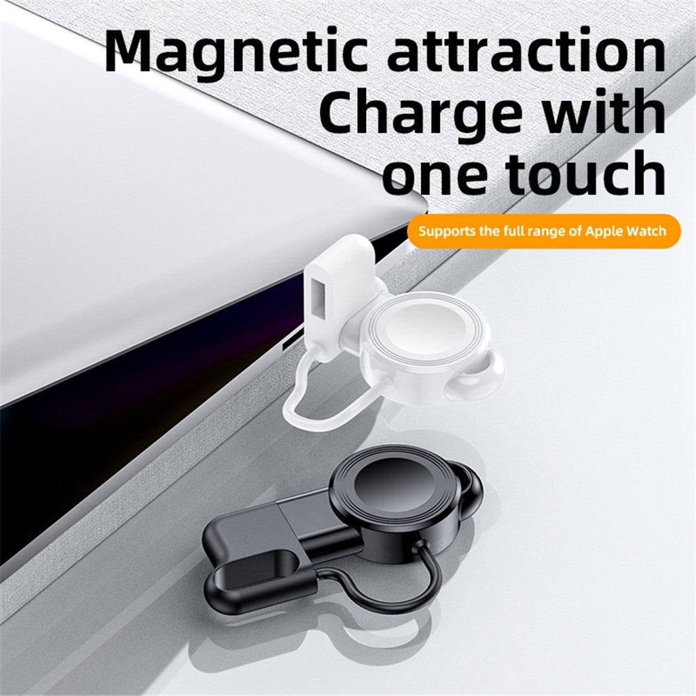 JJT-983 For Apple Watch Series 1-7 / SE Portable USB Wireless Charger Smart Watch Magnetic Charging Dock - produktbillede 6
