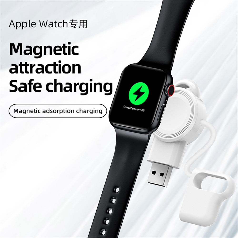 JJT-983 For Apple Watch Series 1-7 / SE Portable USB Wireless Charger Smart Watch Magnetic Charging Dock - produktbillede 7