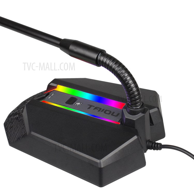HXSJ TSP202 RGB Glowing Flexible Gooseneck Microphone USB Mic for Voice Chat Video Conference - produktbillede 6