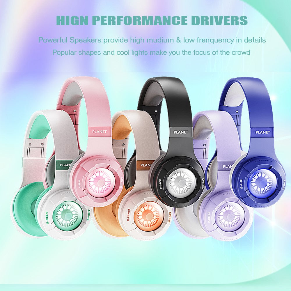 KE25 Wireless Children Headphone Bluetooth with RGB - Green - produktbillede 9
