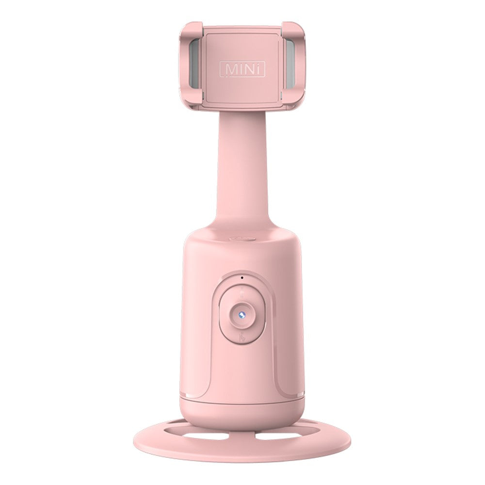 P01 Auto Face Tracking Tripod 360-Degree Rotation Phone Camera Mount Smart Shooting Phone Motion Tracking Holder for Live Vlog Streaming Video - Pink
