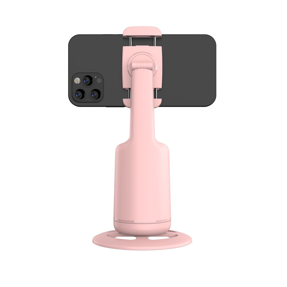 P01 Auto Face Tracking Tripod 360-Degree Rotation Phone Camera Mount Smart Shooting Phone Motion Tracking Holder for Live Vlog Streaming Video - Pink
