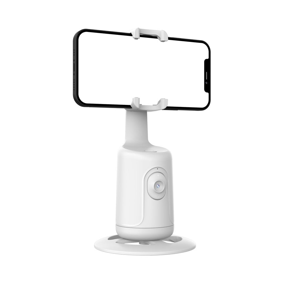 P01 Auto Face Tracking Tripod 360-Degree Rotation Phone Camera Mount Smart Shooting Phone Motion Tracking Holder for Live Vlog Streaming Video - White - produktbillede 3