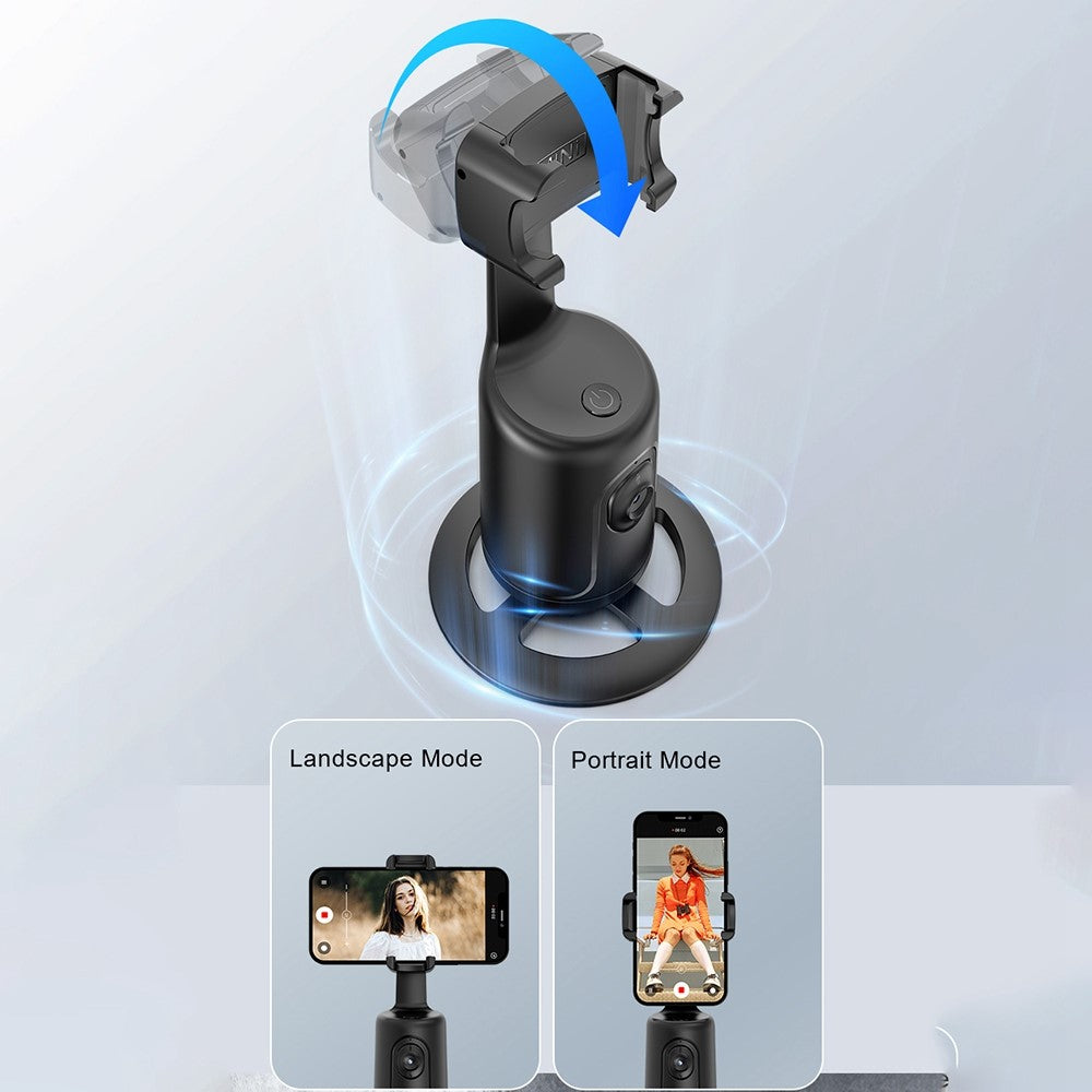 P01 Auto Face Tracking Tripod 360-Degree Rotation Phone Camera Mount Smart Shooting Phone Motion Tracking Holder for Live Vlog Streaming Video - White - produktbillede 9